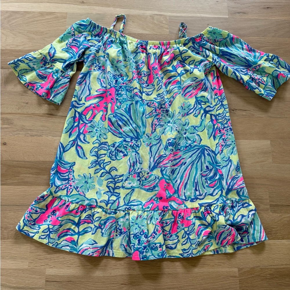 Lily Pulitzer Floral Off-Shoulder Kids Dress